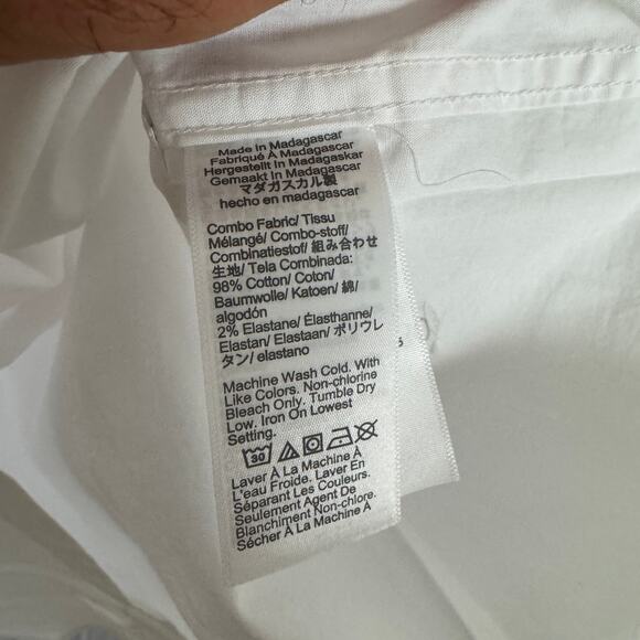 J.Crew Slim Untucked Flex Washed Casual Shirt SZ L White Long Sleeve Button Down - Picture 8 of 9